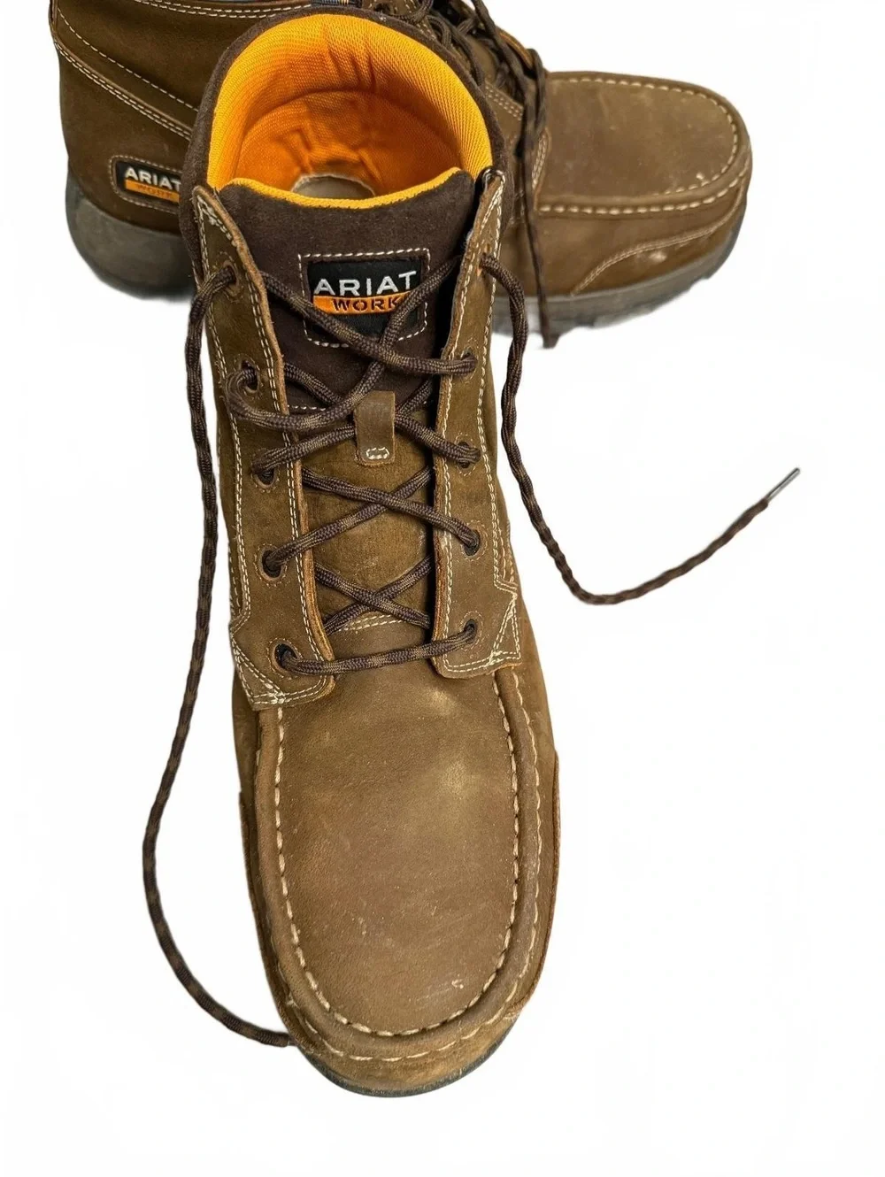 Ariat Composite Toe Brown Leather Work Boots Size 14D